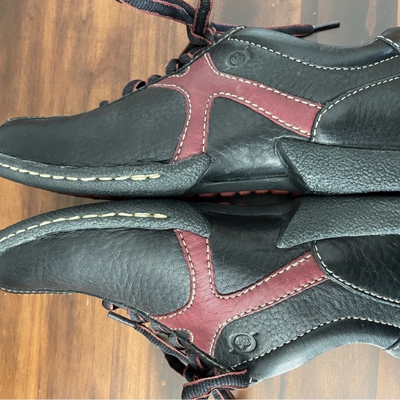 Vintage Born Black and Burgundy Leather Bowling Shoes - Picture 4 of 9